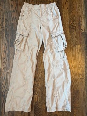 H&M Divided Pants 0 Gray Cotton Cargo Straight Leg Baggy Hiking Utility Workwear